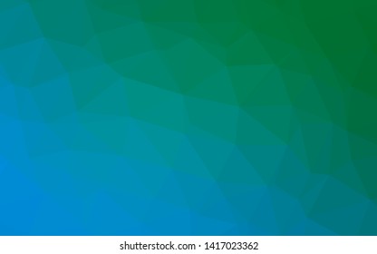 Light Blue, Green vector shining triangular template. Modern geometrical abstract illustration with gradient. Completely new template for your business design.