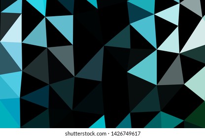 Light Blue, Green vector shining triangular background. Colorful abstract illustration with gradient. Brand new design for your business.