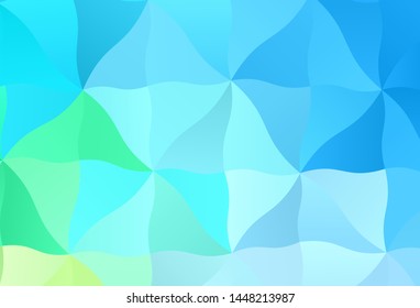 Light Blue, Green vector shining triangular background. Colorful abstract illustration with triangles. Textured pattern for your backgrounds.