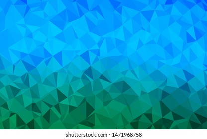 Light Blue, Green vector shining triangular template. A sample with polygonal shapes. Completely new template for your business design.