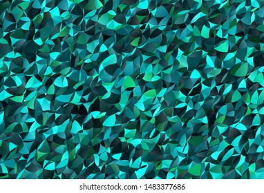 Light Blue, Green vector shining triangular background. Creative geometric illustration in Origami style with gradient. Textured pattern for your backgrounds.
