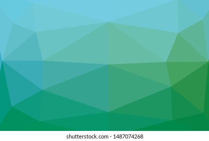 Light Blue, Green vector shining triangular pattern. An elegant bright illustration with gradient. The best triangular design for your business.