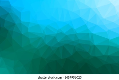 Light Blue, Green vector shining triangular pattern. Colorful abstract illustration with gradient. Template for a cell phone background.