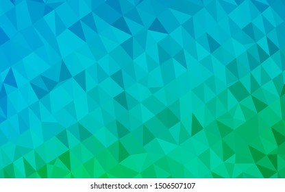 Light Blue, Green vector shining triangular background. An elegant bright illustration with gradient. Triangular pattern for your business design.