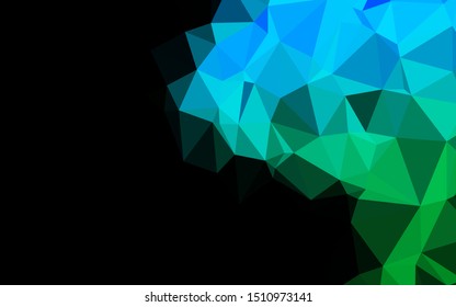 Light Blue, Green vector shining triangular template. Triangular geometric sample with gradient.  Elegant pattern for a brand book.