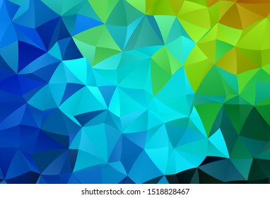 Light Blue, Green vector shining triangular layout. Shining colorful illustration with triangles. Completely new template for your banner.