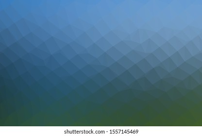 Light Blue, Green vector shining triangular background. Colorful abstract illustration with gradient. Polygonal design for your web site.