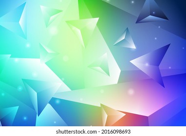 Light Blue, Green vector shining triangular layout. A sample with polygonal shapes. Brand new design for your business.