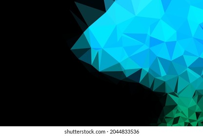 Light Blue, Green vector shining triangular template. Geometric illustration in Origami style with gradient. Triangular pattern for your business design.