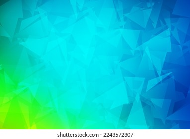 Light Blue, Green vector shining triangular backdrop. A completely new color illustration in a polygonal style. Brand new design for your business.