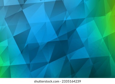Hellblau, grüner Vektorgrafik, glänzender dreieckiger Hintergrund. Kreative geometrische Illustration im Origami-Stil mit Farbverlauf. Neuer Stil für Ihr Business-Design.