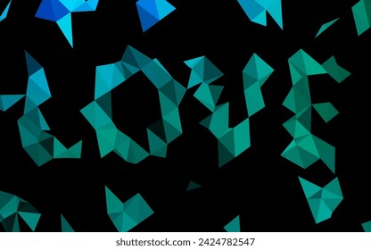 Azul claro, vector verde brillante plantilla triangular. Una ilustración de color completamente nueva en un estilo vago. Nuevo diseño para su negocio.