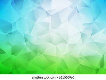 Light Blue, Green vector shining triangular background. Colorful illustration in abstract style with gradient. A completely new design for your business.