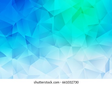Light Blue, Green vector shining triangular background. A completely new color illustration in a vague style. A completely new template for your business design.