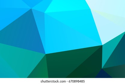 Light Blue, Green vector shining triangular background. A vague abstract illustration with gradient. A completely new template for your business design.