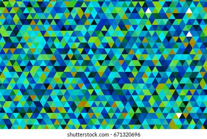 Light Blue, Green vector shining triangular pattern. Glitter abstract illustration with an elegant design. The completely new template can be used for your brand book.