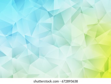 Light Blue, Green vector shining triangular background. Creative geometric illustration in Origami style with gradient. The completely new template can be used for your brand book.