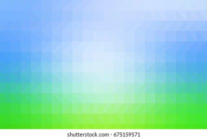 Light Blue, Green vector shining triangular background. Geometric illustration in Origami style with gradient.  A completely new design for your business.