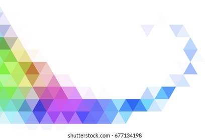 Light Blue, Green vector shining triangular pattern. Triangular geometric sample with gradient.  The polygonal design can be used for your web site.