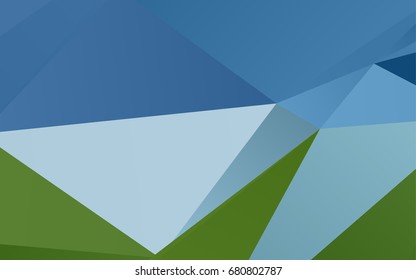 Light Blue, Green vector shining triangular pattern. Glitter abstract illustration with an elegant design. A new texture for your design.