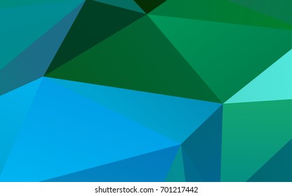 Light Blue, Green vector shining triangular pattern. Shining colored illustration in a brand-new style. Brand-new style for your business design.