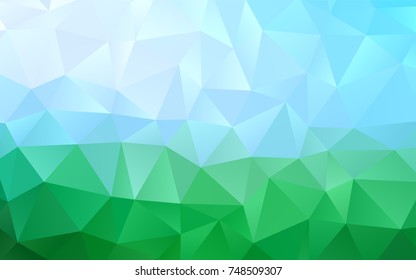 Light Blue, Green vector shining triangular pattern. An elegant bright illustration with gradient. Triangular pattern for your business design.