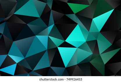 Light Blue, Green vector shining triangular pattern. Shining colored illustration in a brand-new style. Brand-new design for your business.