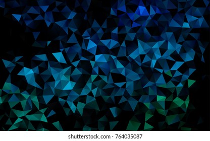 Light Blue, Green vector shining triangular background. Creative illustration in halftone style with gradient. Brand-new style for your business design.