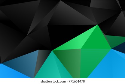 Light Blue, Green vector shining triangular template. Creative geometric illustration in Origami style with gradient. The textured pattern can be used for background.