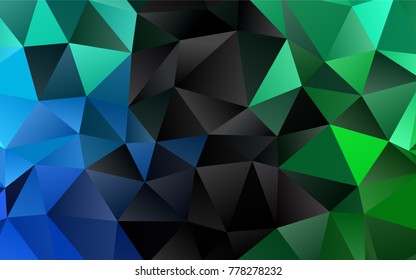 Light Blue, Green vector shining triangular template. A vague abstract illustration with gradient. A new texture for your design.
