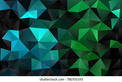 Light Blue, Green vector shining triangular background. Triangular geometric sample with gradient.  The completely new template can be used for your brand book.