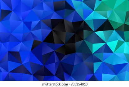 Light Blue, Green vector shining triangular pattern. A completely new color illustration in a vague style. Triangular pattern for your business design.
