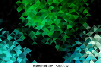 Light Blue, Green vector shining triangular background. Brand-new colored illustration in blurry style with gradient. The best triangular design for your business.