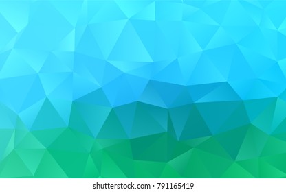 Light Blue, Green vector shining triangular pattern. Colorful illustration in abstract style with gradient. Brand-new design for your business.