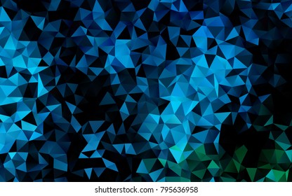 Light Blue, Green vector shining triangular pattern. Modern geometrical abstract illustration with gradient. The polygonal design can be used for your web site.