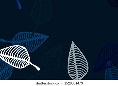 Light Blue, Green vector sketch template. Glitter abstract illustration with leaves. The textured pattern for website.