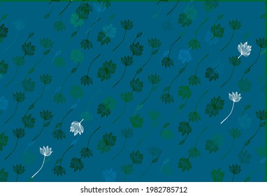 Azul claro, fondo de esbozo vectorial verde. Ilustración abstracta geométrica moderna con hojas. Patrón para jefes de sitios web y diseños.