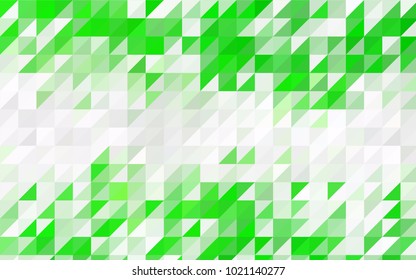 Light Blue, Green vector of small triangles on white background. Illustration of abstract texture of triangles. Pattern design for banner, poster, cover.