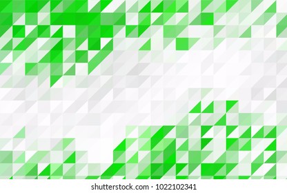 Light Blue, Green vector of small triangles on white background. Illustration of abstract texture of triangles. Pattern design for banner, poster, cover.