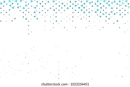 Light Blue, Green vector of small triangles on white background. Illustration of abstract texture of triangles. Pattern design for banner, poster, cover.