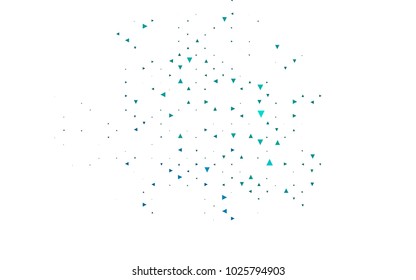 Light Blue, Green vector of small triangles on white background. Illustration of abstract texture of triangles. Pattern design for banner, poster, cover.
