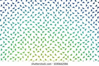 Light Blue, Green vector of small triangles on white background. Illustration of abstract texture of triangles. Pattern design for banner, poster, cover.