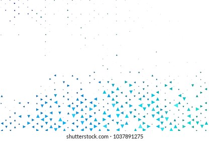 Light Blue, Green vector of small triangles on white background. Illustration of abstract texture of triangles. Pattern design for banner, poster, cover.