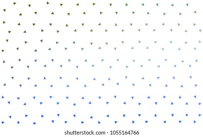 Light Blue, Green vector of small triangles on white background. Illustration of abstract texture of triangles. Pattern design for banner, poster, cover.