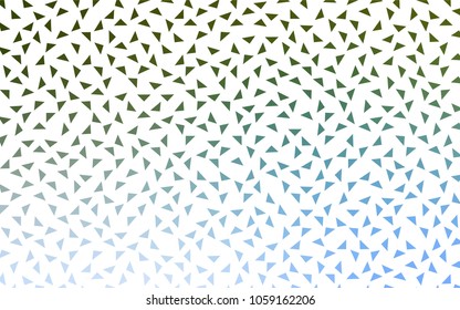 Light Blue, Green vector of small triangles on white background. Illustration of abstract texture of triangles. Pattern design for banner, poster, cover.