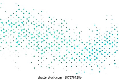 Light Blue, Green vector of small triangles on white background. Illustration of abstract texture of triangles. Pattern design for banner, poster, cover.