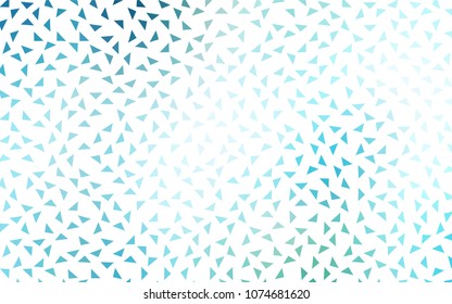 Light Blue, Green vector of small triangles on white background. Illustration of abstract texture of triangles. Pattern design for banner, poster, cover.