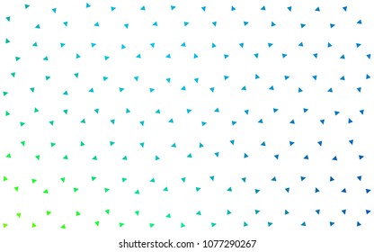 Light Blue, Green vector of small triangles on white background. Illustration of abstract texture of triangles. Pattern design for banner, poster, cover.