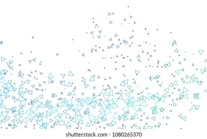 Light Blue, Green vector of small triangles on white background. Illustration of abstract texture of triangles. Pattern design for banner, poster, cover.