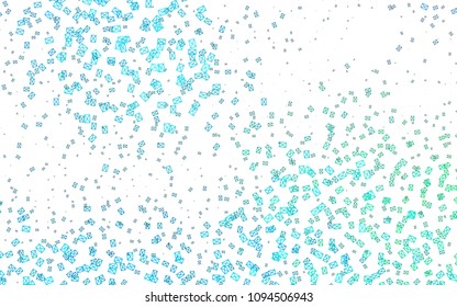 Light Blue, Green vector of small triangles on white background. Illustration of abstract texture of triangles. Pattern design for banner, poster, cover.